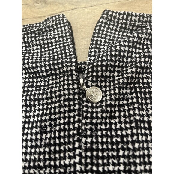 MICHAEL KORS PLEAT HEM CHIFFON SHIFT DRESS Herringbone Print XS - Picture 7 of 8